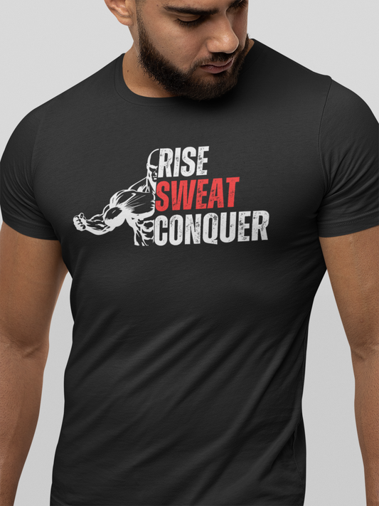Rise Sweat Conquer - Premium Cotton T-Shirt Unisex