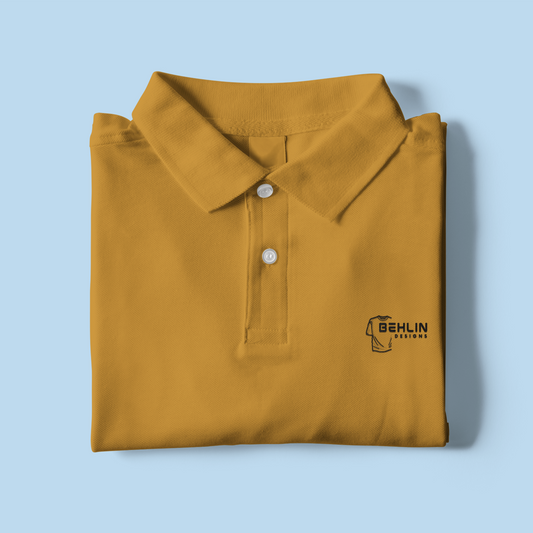 Solid Polo T-shirt Unisex - Mustard Yellow
